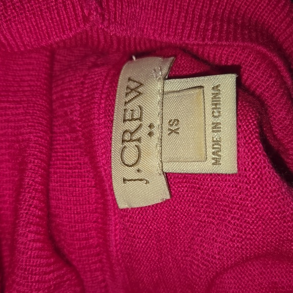 J. Crew Merino Blend Hot Pink Turtleneck Sweater - Picture 7 of 7